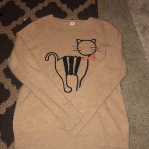 Cashmere sweater with cat